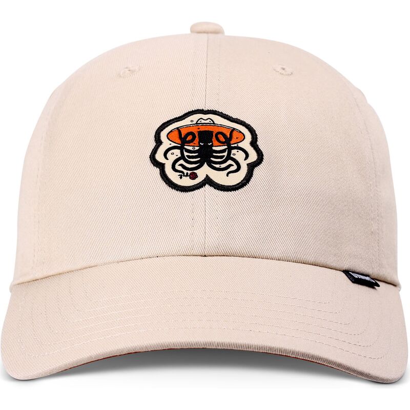 cappello-curvo-beige-cinghia-regolabile-rose-kraken-di-djinns