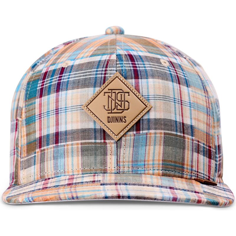 cappello-piatto-multicolore-snapback-patch-check-turquioise-di-djinns