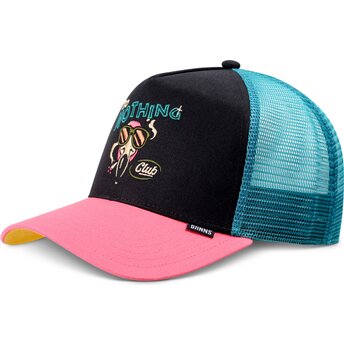 Cappello curvo multicolore snapback HFT DNC Flamingo di Djinns