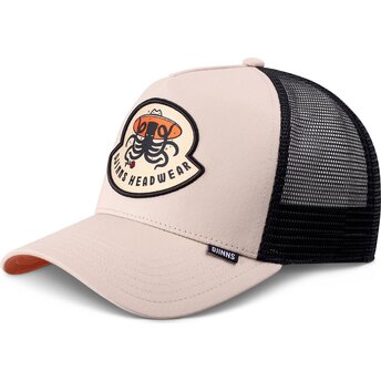 Cappello curvo beige snapback HFT Rose Kraken di Djinns