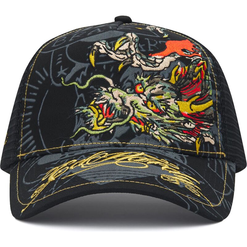 cappello-curvo-nero-snapback-crawling-di-ed-hardy
