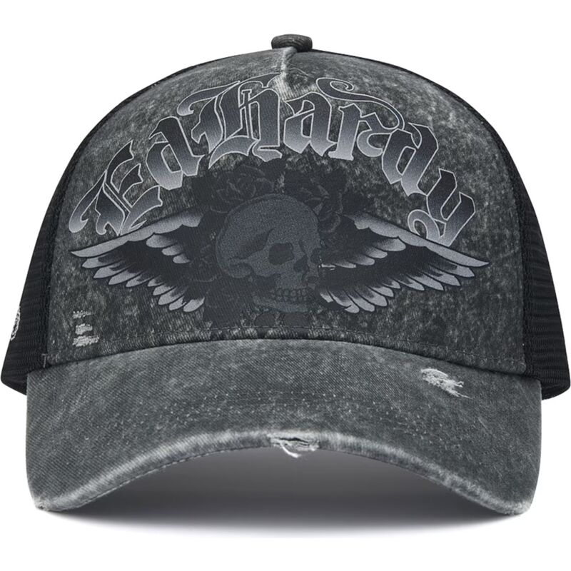 cappello-curvo-grigio-snapback-flaming-gothic-skull-washed-di-ed-hardy cappello-curvo-grigio-snapback-flaming-gothic-skull-washed-di-ed-hardy