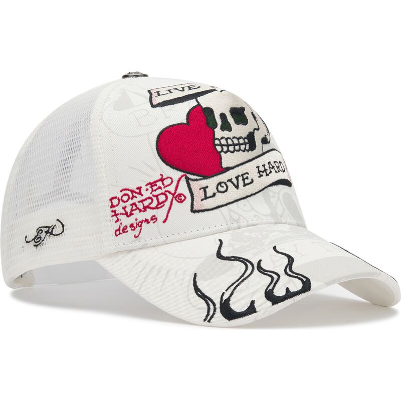 cappello-curvo-bianco-snapback-live-fast-love-hard-di-ed-hardy cappello-curvo-bianco-snapback-live-fast-love-hard-di-ed-hardy