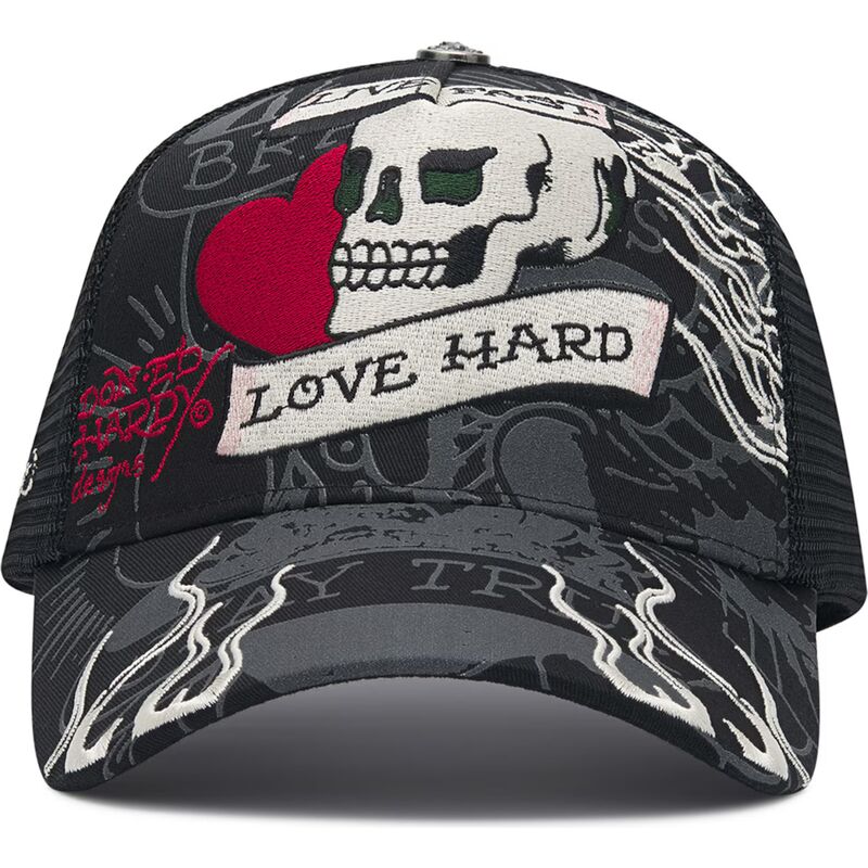 cappello-curvo-nero-snapback-live-fast-love-hard-di-ed-hardy cappello-curvo-nero-snapback-live-fast-love-hard-di-ed-hardy