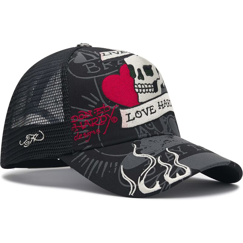 cappello-curvo-nero-snapback-live-fast-love-hard-di-ed-hardy cappello-curvo-nero-snapback-live-fast-love-hard-di-ed-hardy
