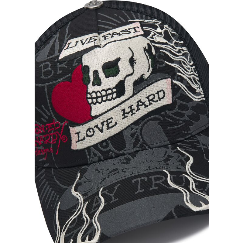 cappello-curvo-nero-snapback-live-fast-love-hard-di-ed-hardy cappello-curvo-nero-snapback-live-fast-love-hard-di-ed-hardy