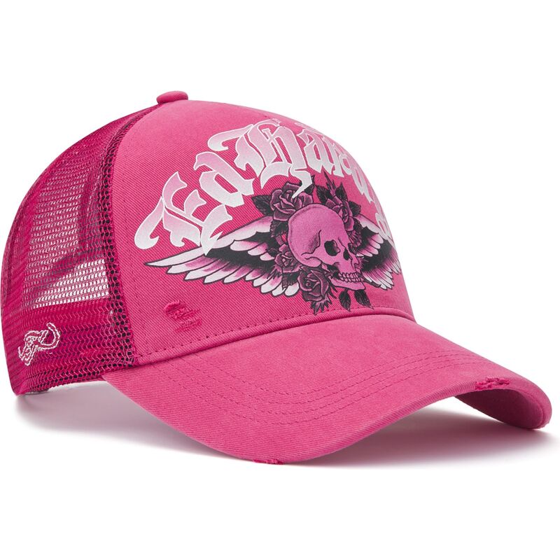 cappello-curvo-rosa-snapback-flaming-gothic-skull-washed-di-ed-hardy cappello-curvo-rosa-snapback-flaming-gothic-skull-washed-di-ed-hardy
