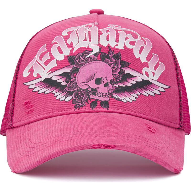 cappello-curvo-rosa-snapback-flaming-gothic-skull-washed-di-ed-hardy cappello-curvo-rosa-snapback-flaming-gothic-skull-washed-di-ed-hardy