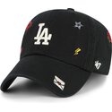 cappello-curvo-nero-cinghia-regolabile-clean-up-multi-scatter-dei-los-angeles-dodgers-mlb-di-47-brand