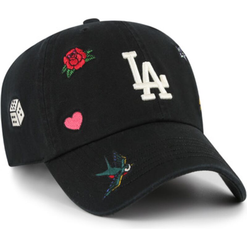 cappello-curvo-nero-cinghia-regolabile-clean-up-multi-scatter-dei-los-angeles-dodgers-mlb-di-47-brand cappello-curvo-nero-cinghia-regolabile-clean-up-multi-scatter-dei-los-angeles-dodgers-mlb-di-47-brand