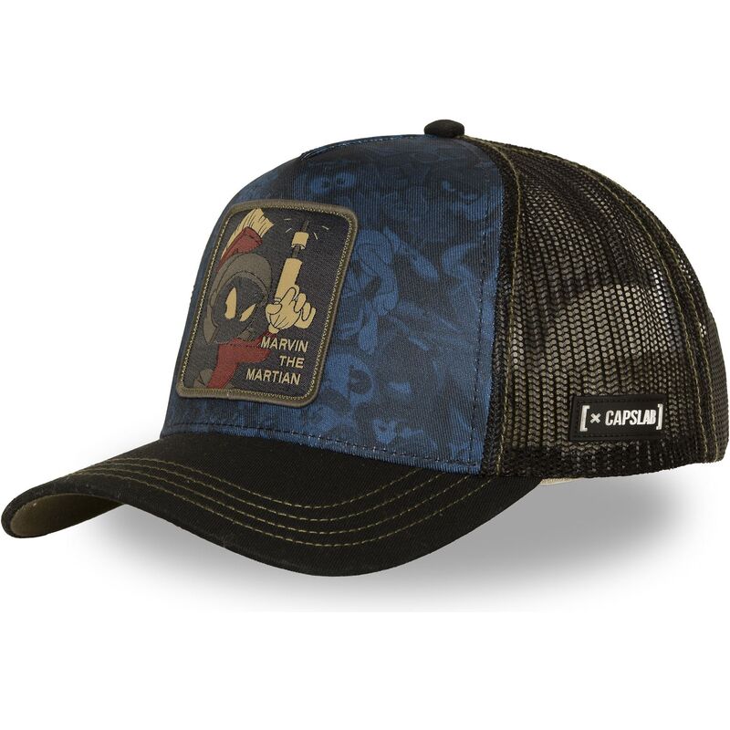 cappello-curvo-blu-marino-snapback-loo14-mar-marvin-il-marziano-looney-tunes-di-capslab