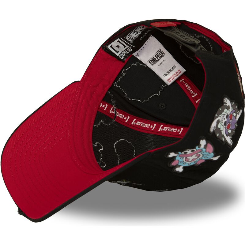 cappello-curvo-nero-snapback-op8-fla-pirati-di-cappello-di-paglia-one-piece-di-capslab cappello-curvo-nero-snapback-op8-fla-pirati-di-cappello-di-paglia-one-piece-di-capslab