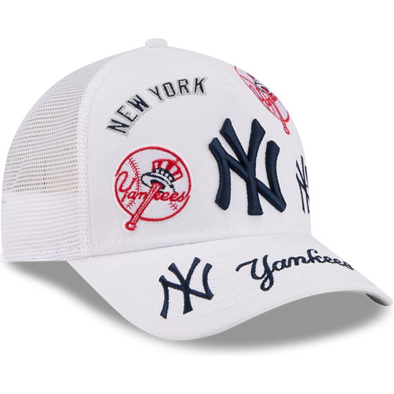 cappello-curvo-bianco-snapback-9forty-m-crown-a-frame-all-over-dei-new-york-yankees-mlb-di-new-era