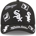 cappello-curvo-nero-snapback-9forty-m-crown-a-frame-all-over-dei-chicago-white-sox-mlb-di-new-era