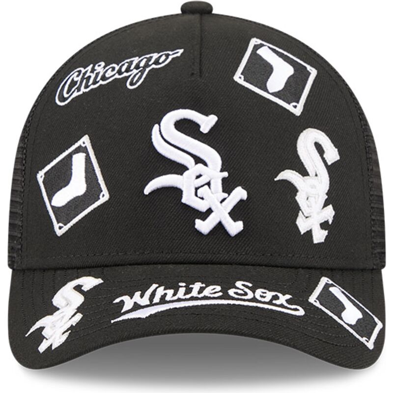 cappello-curvo-nero-snapback-9forty-m-crown-a-frame-all-over-dei-chicago-white-sox-mlb-di-new-era