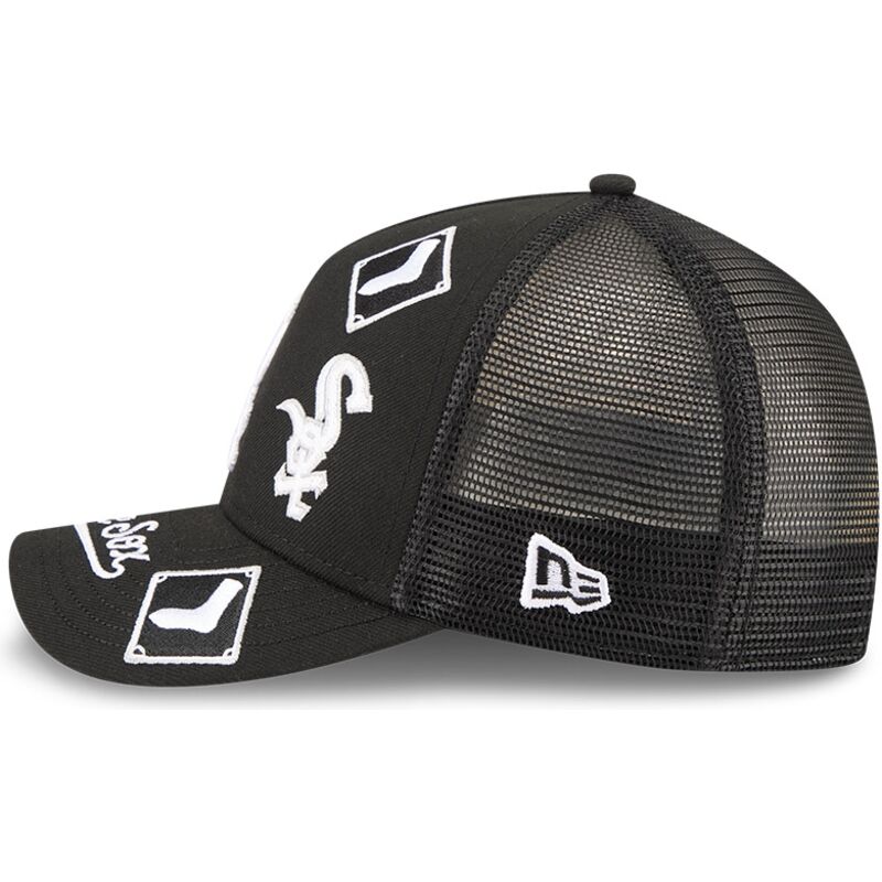 cappello-curvo-nero-snapback-9forty-m-crown-a-frame-all-over-dei-chicago-white-sox-mlb-di-new-era