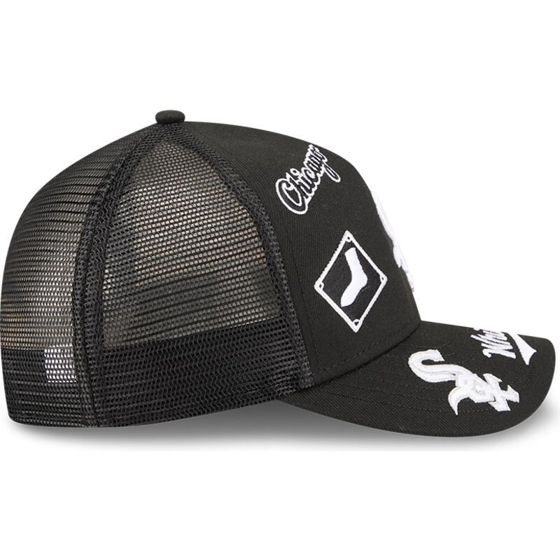 cappello-curvo-nero-snapback-9forty-m-crown-a-frame-all-over-dei-chicago-white-sox-mlb-di-new-era