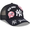 cappello-curvo-blu-marino-snapback-9forty-m-crown-a-frame-all-over-dei-new-york-yankees-mlb-di-new-era