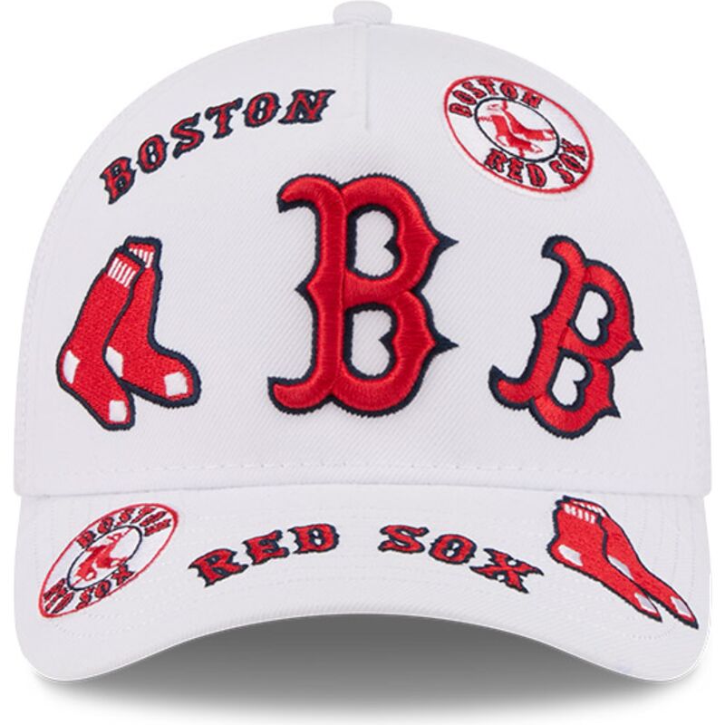 cappello-curvo-bianco-snapback-9forty-m-crown-a-frame-all-over-dei-boston-red-sox-mlb-di-new-era