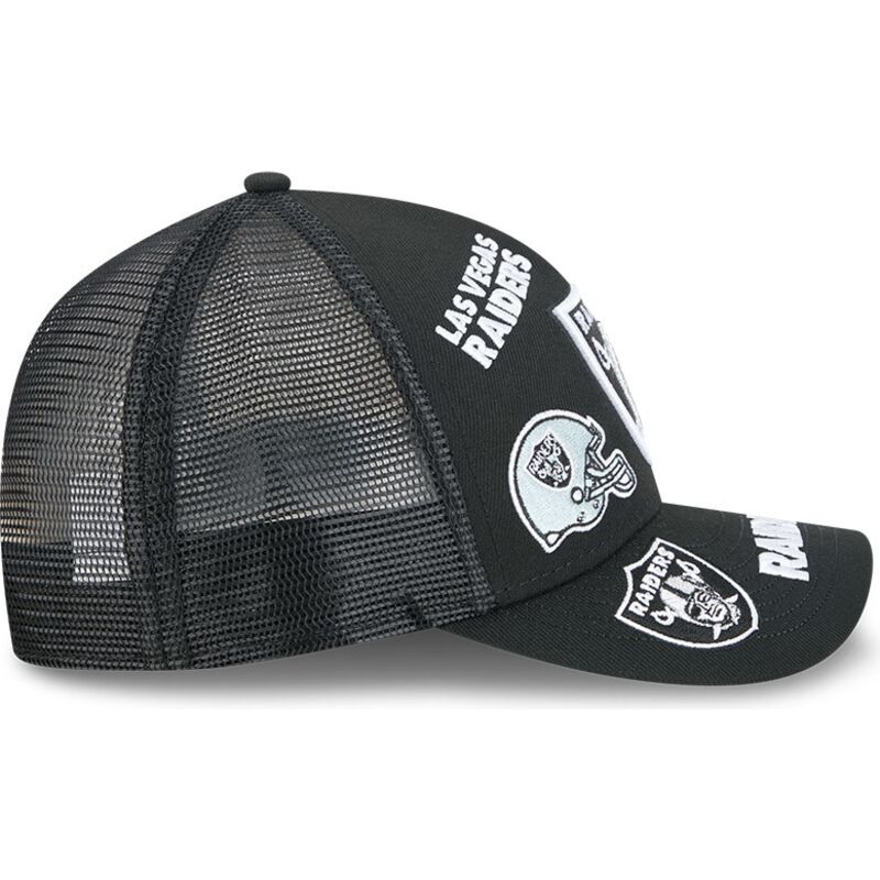 cappello-curvo-nero-snapback-9forty-m-crown-a-frame-all-over-dei-las-vegas-raiders-nfl-di-new-era