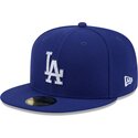cappello-piatto-blu-aderente-59fifty-rhinstone-badge-dei-los-angeles-dodgers-mlb-di-new-era