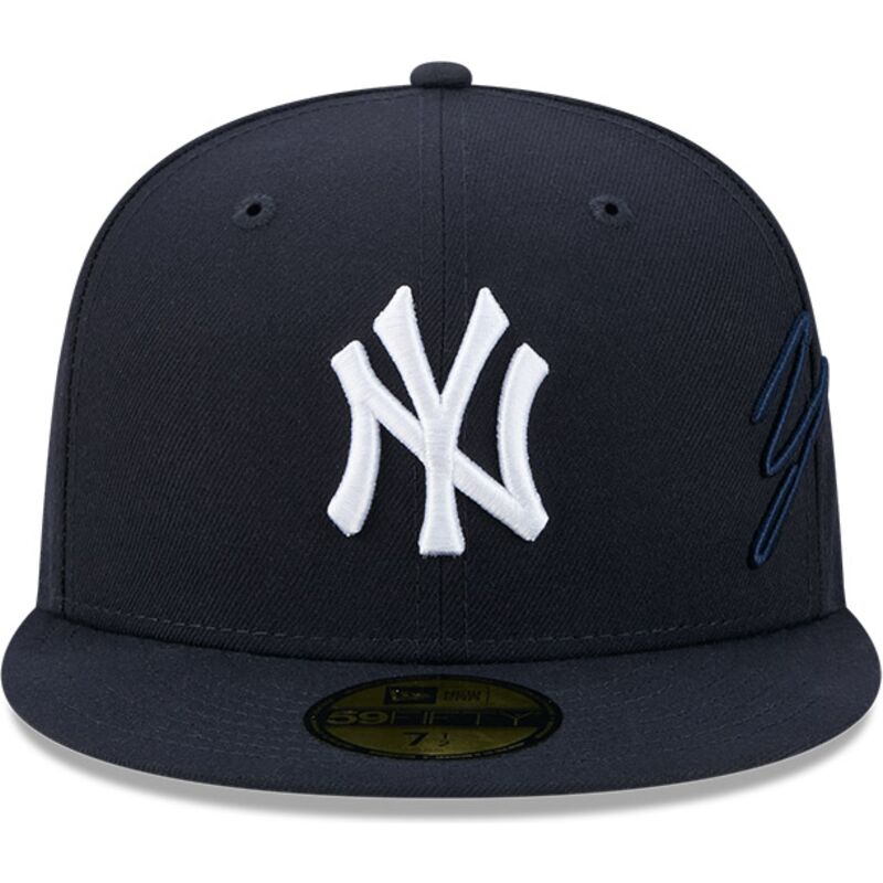 cappello-piatto-blu-marino-aderente-59fifty-side-script-dei-new-york-yankees-mlb-di-new-era