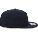 cappello-piatto-blu-marino-aderente-59fifty-side-script-dei-new-york-yankees-mlb-di-new-era