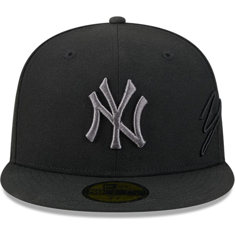 cappello-piatto-nero-aderente-59fifty-side-script-dei-new-york-yankees-mlb-di-new-era cappello-piatto-nero-aderente-59fifty-side-script-dei-new-york-yankees-mlb-di-new-era