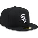 cappello-piatto-nero-aderente-59fifty-rhinestone-badge-dei-chicago-white-sox-mlb-di-new-era