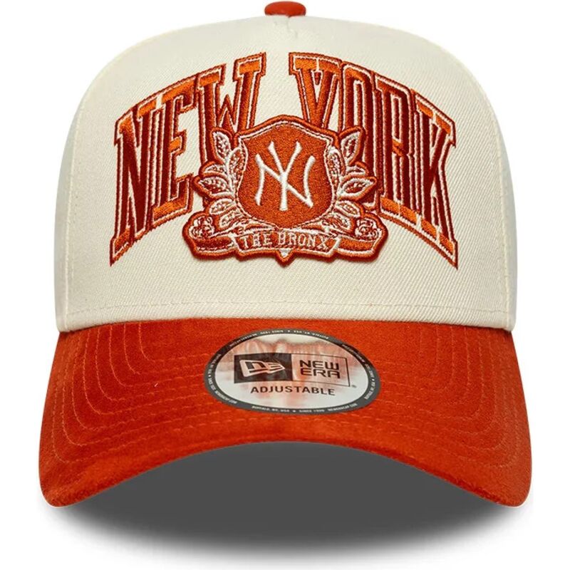cappello-curvo-beige-snapback-e-frame-wordmark-suede-dei-new-york-yankees-mlb-di-new-era