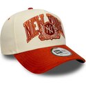 cappello-curvo-beige-snapback-e-frame-wordmark-suede-dei-new-york-yankees-mlb-di-new-era