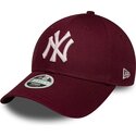 cappello-curvo-rosso-cinghia-regolabile-rosa-9forty-metallic-dei-new-york-yankees-mlb-di-new-era