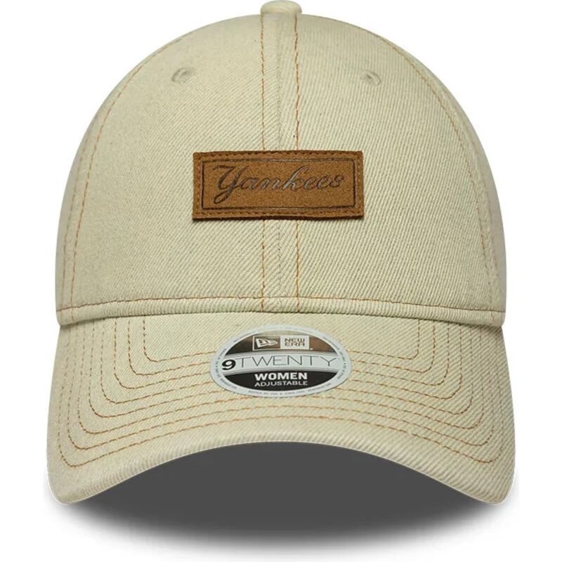 cappello-curvo-beige-cinghia-regolabile-9twenty-denim-dei-new-york-yankees-mlb-di-new-era cappello-curvo-beige-cinghia-regolabile-9twenty-denim-dei-new-york-yankees-mlb-di-new-era