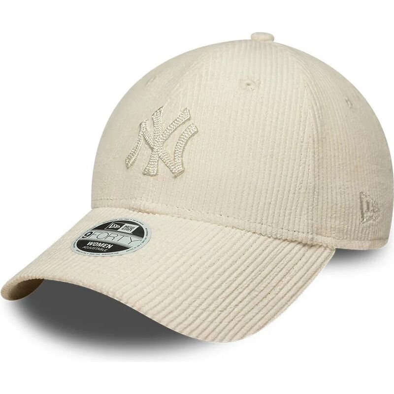 cappello-curvo-beige-cinghia-regolabile-9forty-cord-dei-new-york-yankees-mlb-di-new-era
