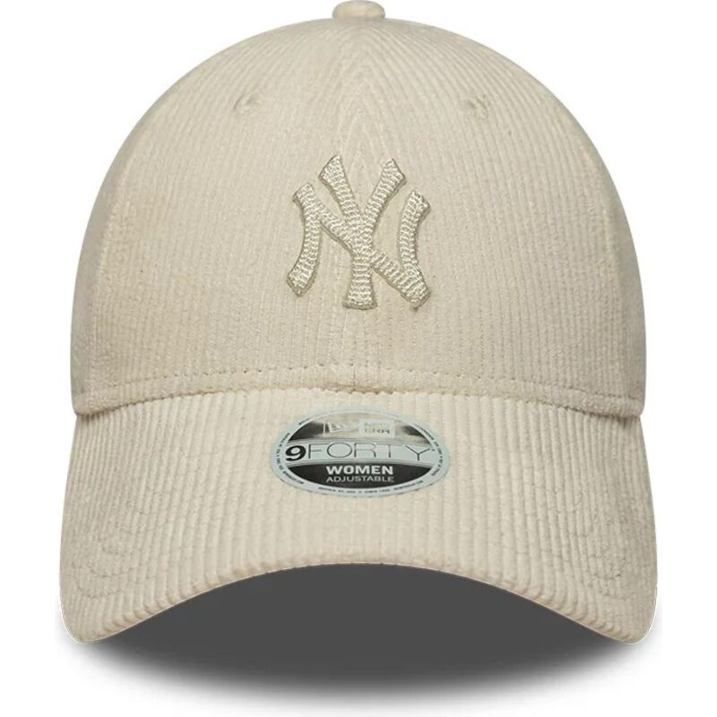 cappello-curvo-beige-cinghia-regolabile-9forty-cord-dei-new-york-yankees-mlb-di-new-era