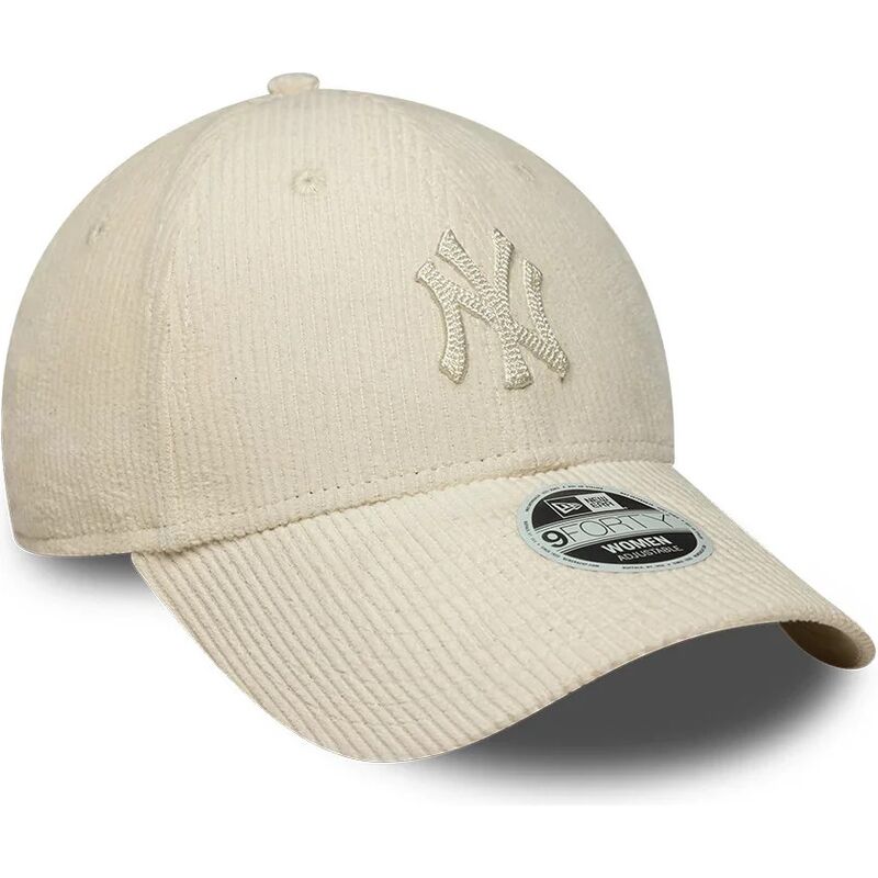 cappello-curvo-beige-cinghia-regolabile-9forty-cord-dei-new-york-yankees-mlb-di-new-era