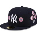 cappello-piatto-blu-marino-aderente-59fifty-spike-lee-patches-dei-new-york-yankees-mlb-di-new-era