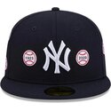 cappello-piatto-blu-marino-aderente-59fifty-spike-lee-patches-dei-new-york-yankees-mlb-di-new-era