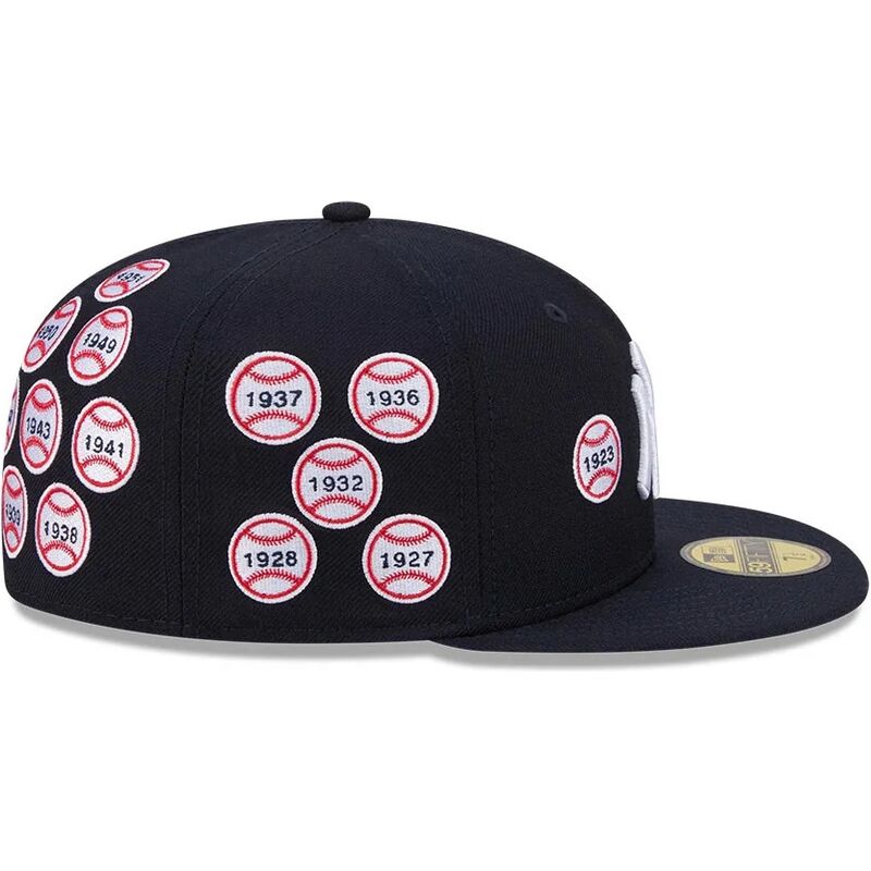 cappello-piatto-blu-marino-aderente-59fifty-spike-lee-patches-dei-new-york-yankees-mlb-di-new-era