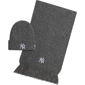 Cappello grigio bufanda Knit Set dei New York Yankees MLB di New Era