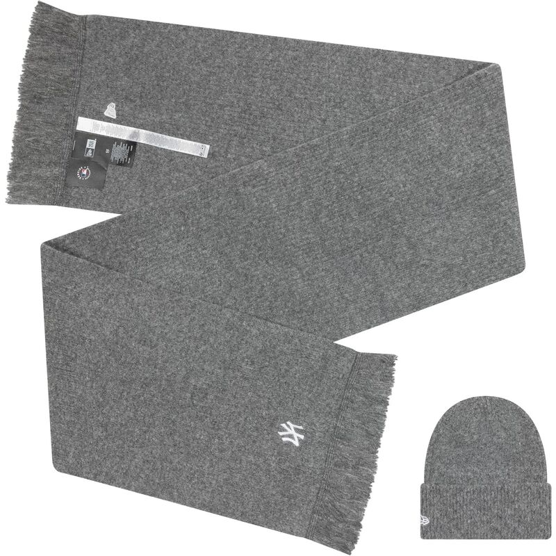 cappello-grigio-bufanda-knit-set-dei-new-york-yankees-mlb-di-new-era