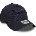cappello-curvo-blu-marino-cinghia-regolabile-9twenty-distress-wordmark-dei-new-york-yankees-mlb-di-new-era