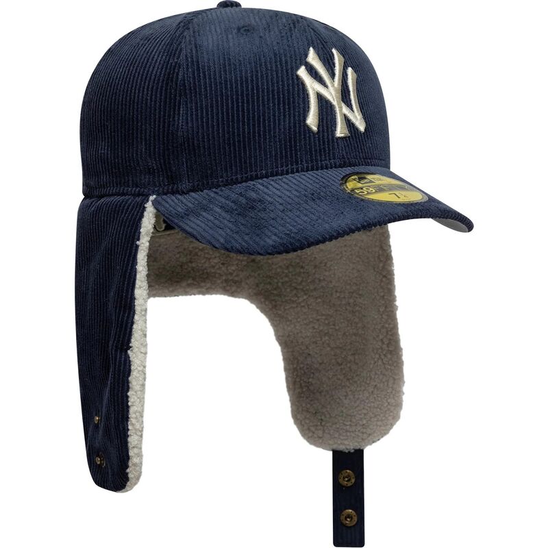 cappello-curvo-blu-marino-aderente-59fifty-cord-dog-ear-dei-new-york-yankees-mlb-di-new-era