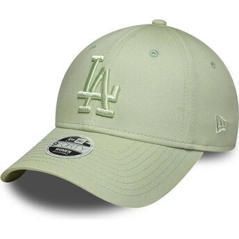 Cappello curvo verde cinghia regolabile 9FORTY League Essential dei Los Angeles Dodgers MLB di New Era
