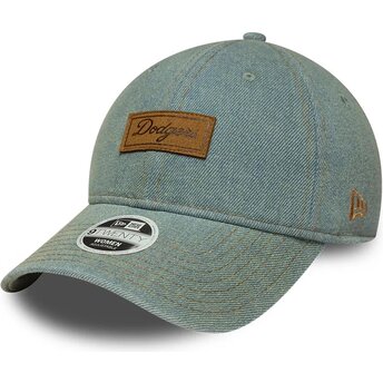 Cappello curvo blu cinghia regolabile 9TWENTY Denim dei Los Angeles Dodgers MLB di New Era