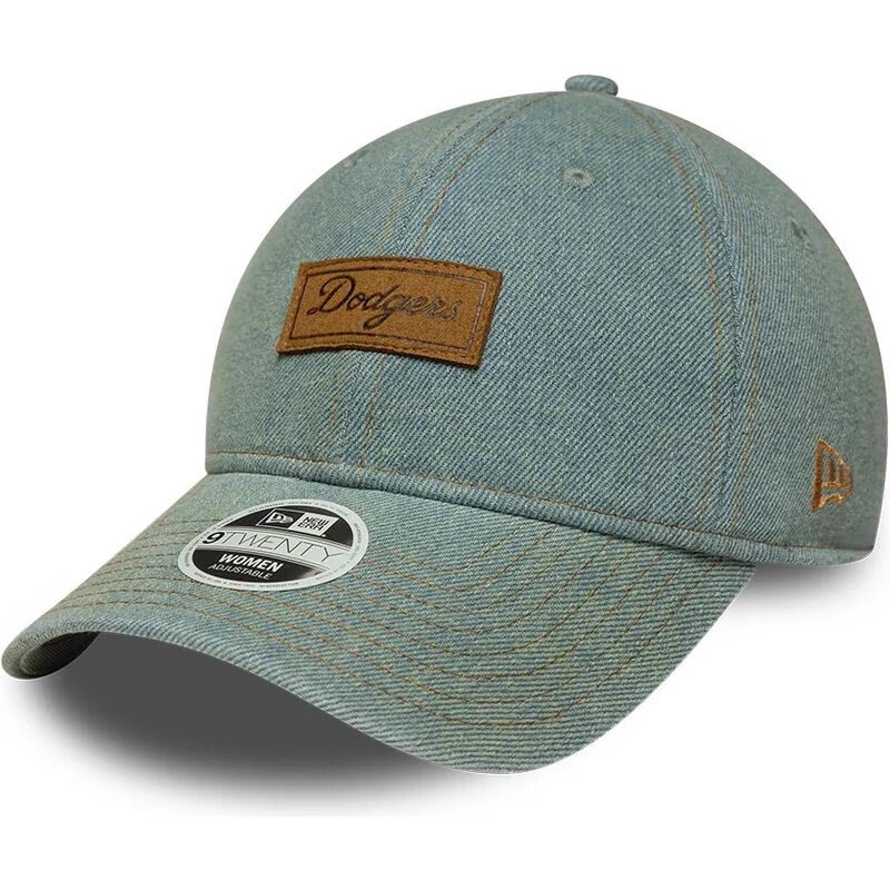 cappello-curvo-blu-cinghia-regolabile-9twenty-denim-dei-los-angeles-dodgers-mlb-di-new-era