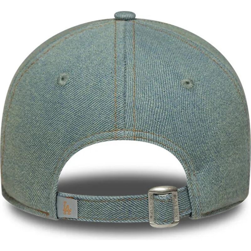 cappello-curvo-blu-cinghia-regolabile-9twenty-denim-dei-los-angeles-dodgers-mlb-di-new-era