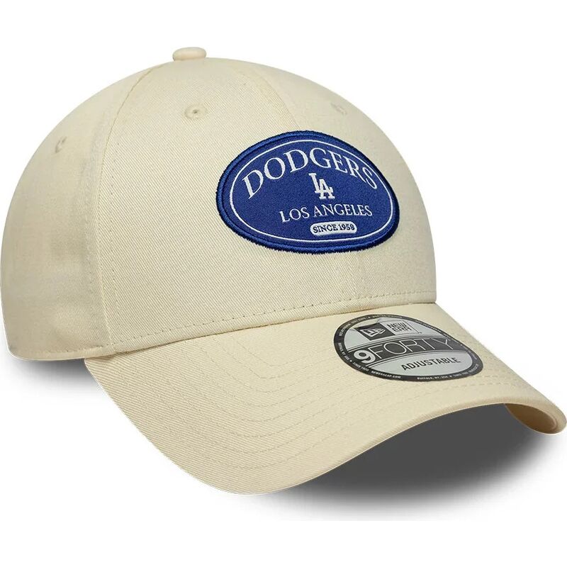 cappello-curvo-crema-cinghia-regolabile-9forty-patch-dei-los-angeles-dodgers-mlb-di-new-era