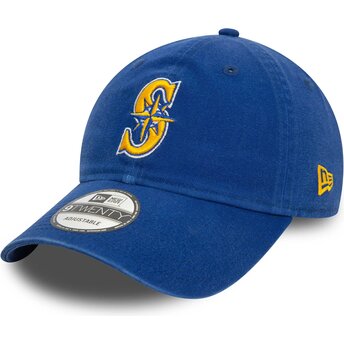 Cappello curvo blu cinghia regolabile 9TWENTY Core Classic dei Seattle Mariners MLB di New Era