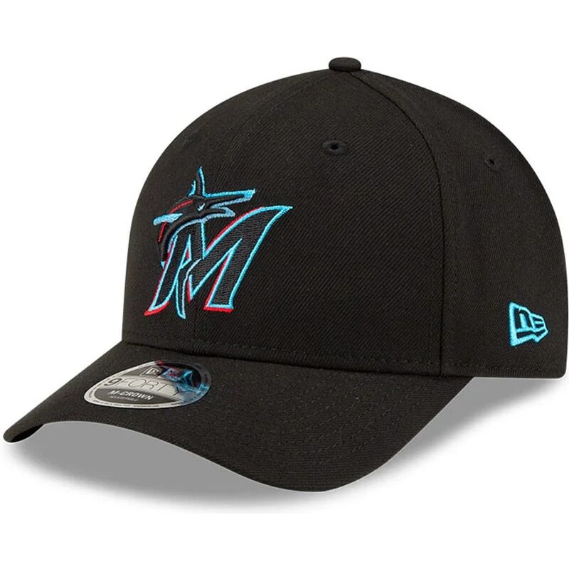 cappello-curvo-nero-snapback-9forty-m-crown-player-replica-dei-miami-marlins-mlb-di-new-era